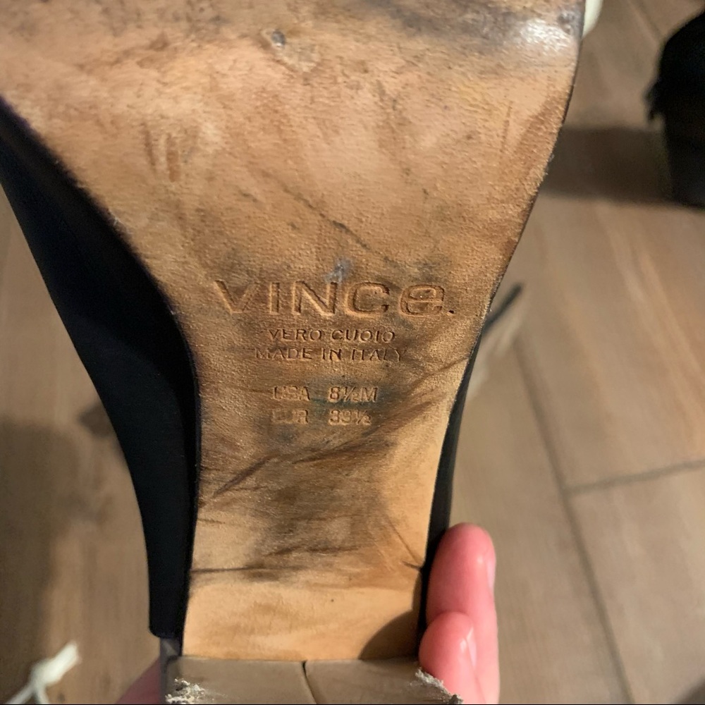 Vince Two Toned Peep Toe Mule - Picture 6 of 6